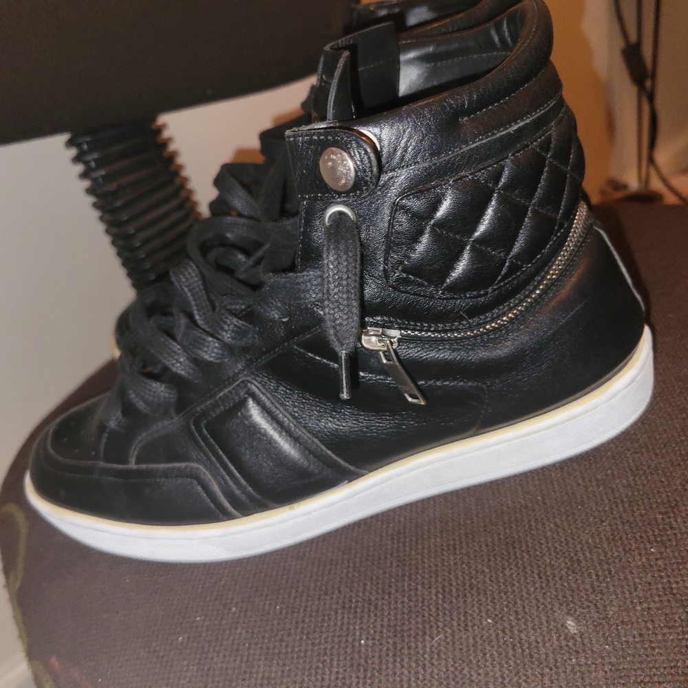 Saint Laurent Black Quilted High-Top Sneakers